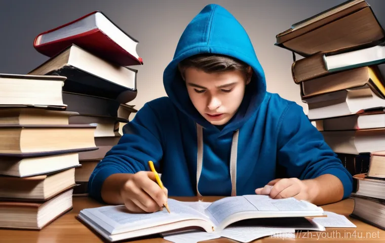 청소년상담사 자격증 취득 실패 원인 분석 - Image Prompt 1: The Labyrinth of Disorganized Study**