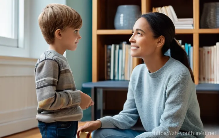 청소년상담사로서 직업 만족도를 높이는 방법 - **A compassionate female counselor having a heartfelt conversation with a young boy.** The counselor...