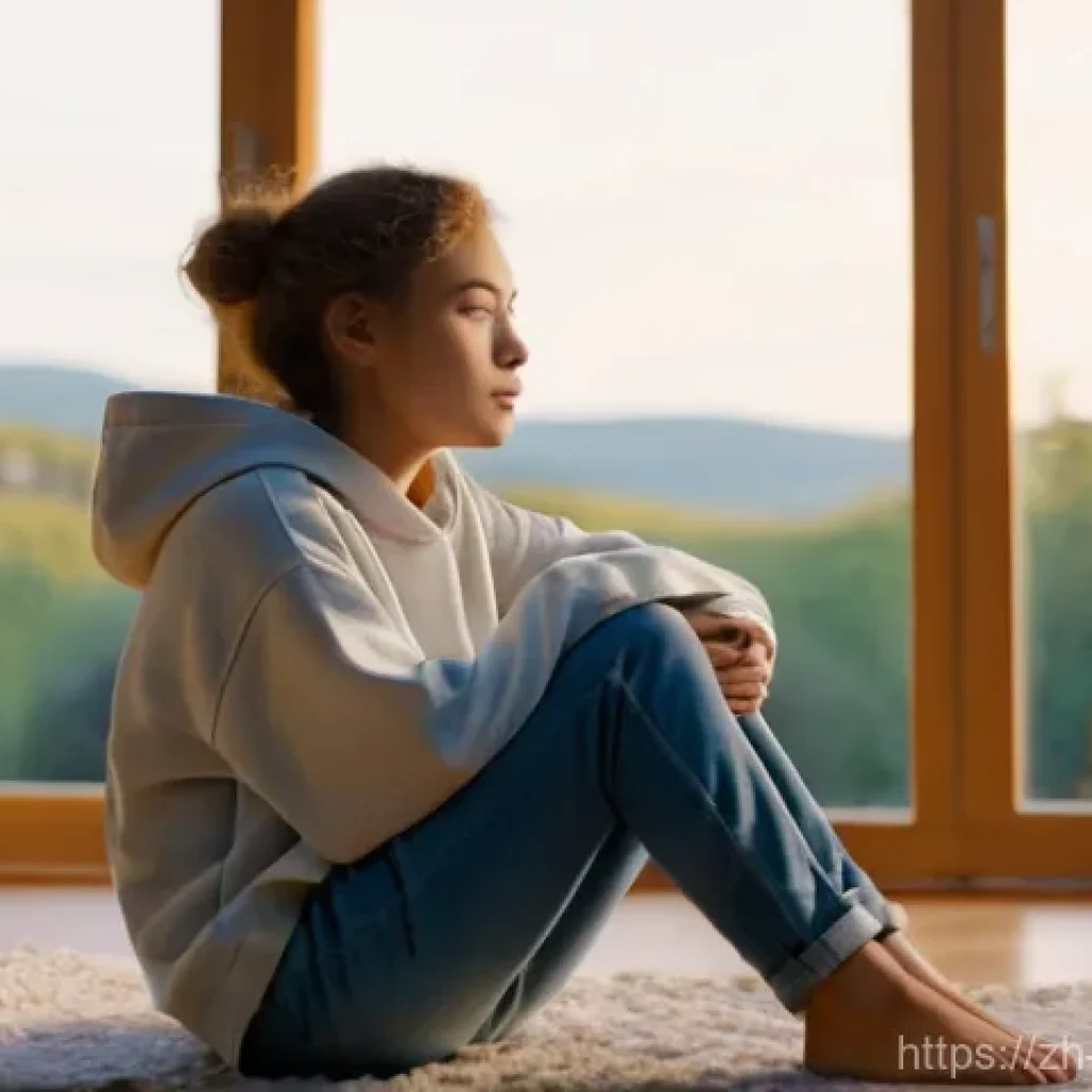 청소년상담사 상담 케이스와 해결 방안 - **Prompt:** A 15-year-old girl, dressed in a comfortable oversized hoodie and jeans, sits cross-legg...