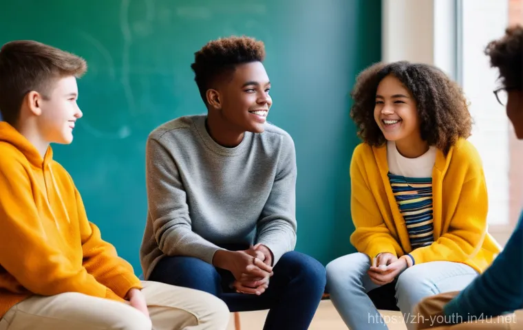 청소년상담사 필기시험 주요 과목 분석 - **Prompt:** A compassionate and serene indoor scene featuring a female counselor, mid-30s, dressed i...