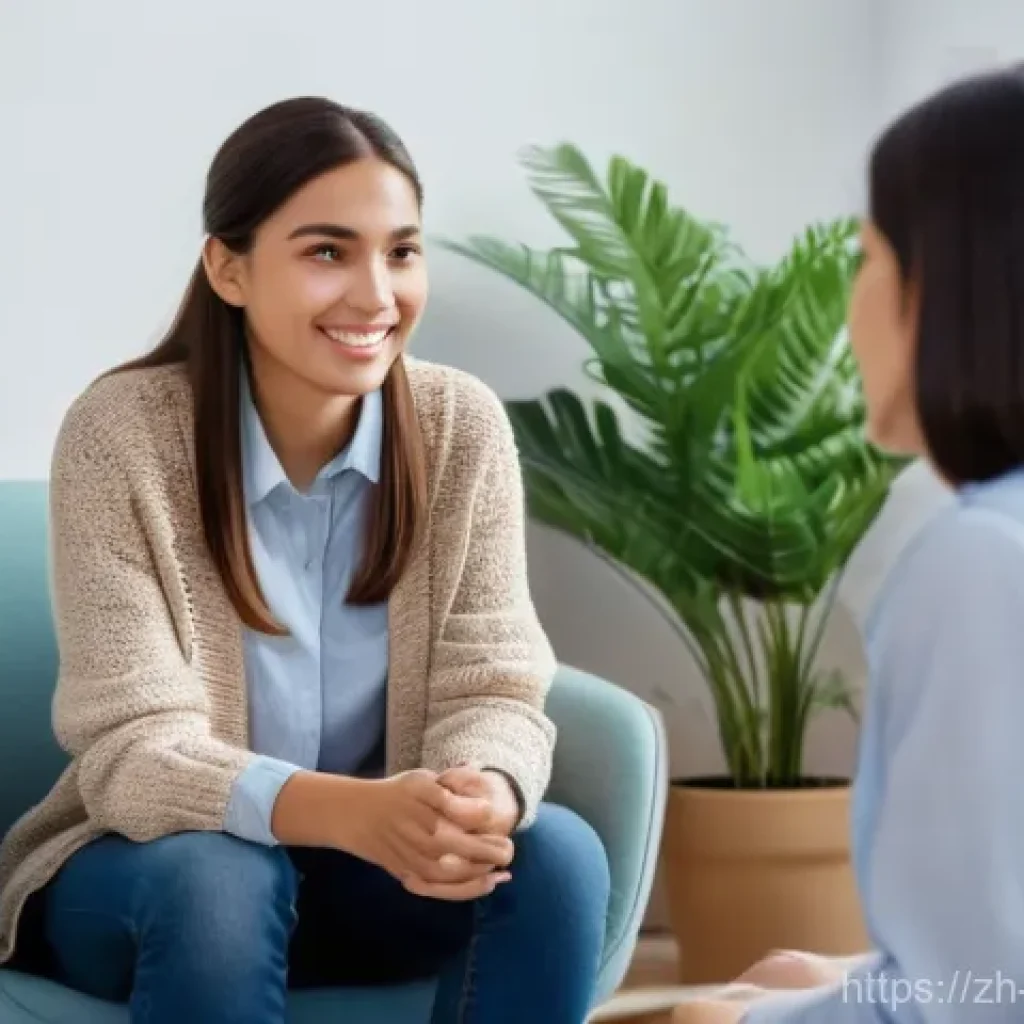 청소년상담사 실기시험에서 주의할 점 - **Prompt:** A warm and empathetic counseling session. A female adolescent, wearing a modest, casual ...