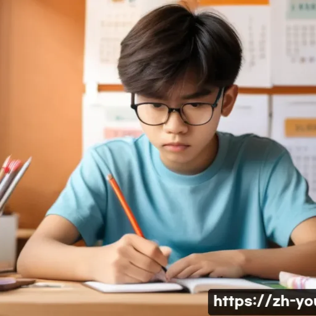 청소년상담사와 심리치료 관련 기술 - A thoughtful Asian teenage boy sitting at a desk in a cozy bedroom, writing in a diary with a soft f...